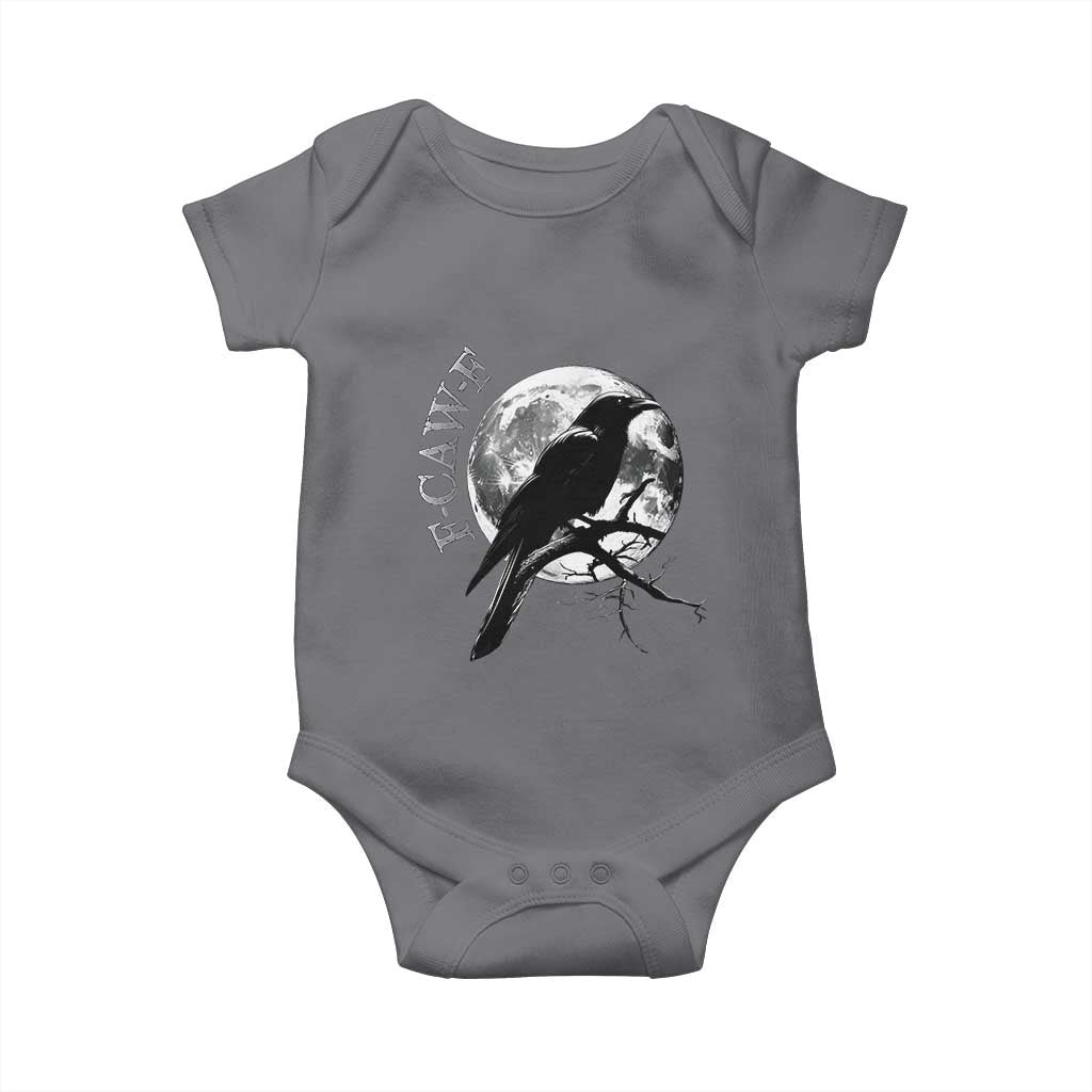 Funny F Caw F Baby Onesie Black Crow Moon Gothic Adult Humor - Wonder Print Shop