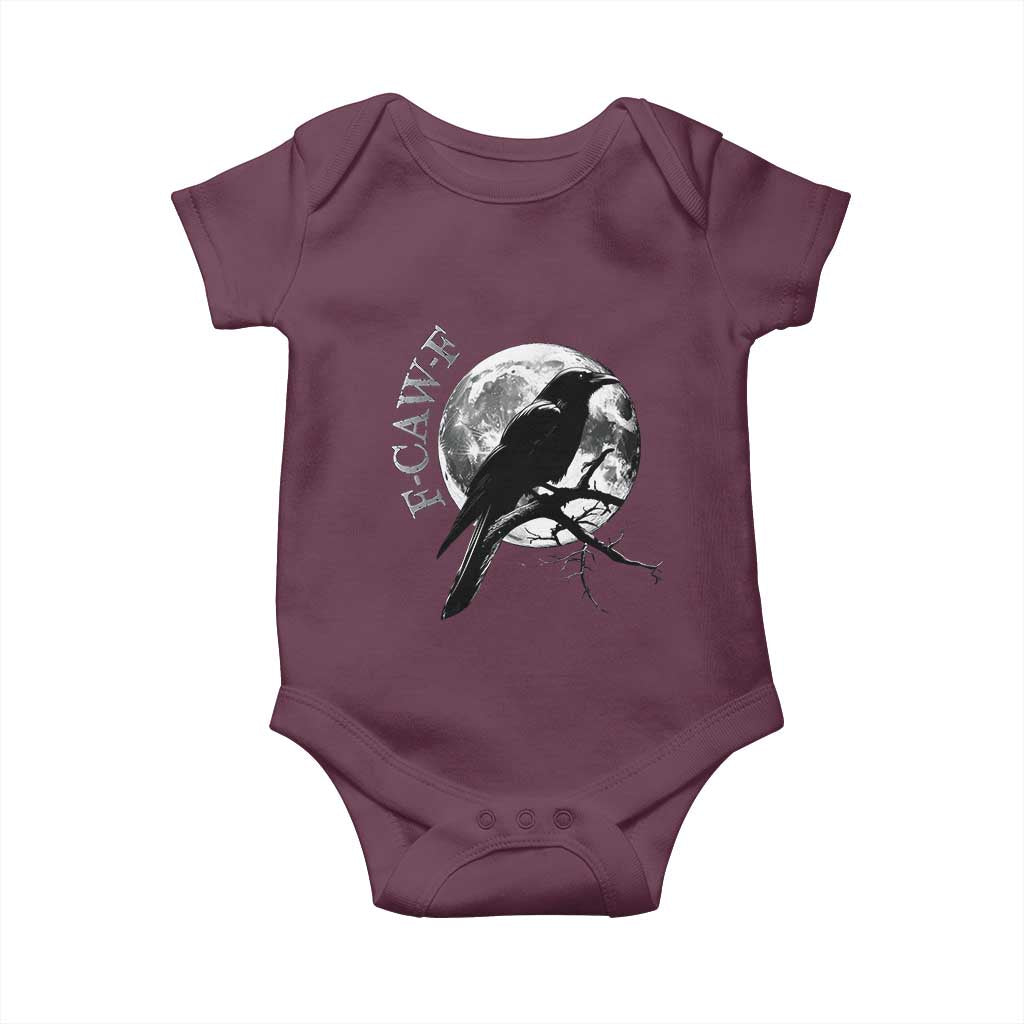 Funny F Caw F Baby Onesie Black Crow Moon Gothic Adult Humor - Wonder Print Shop
