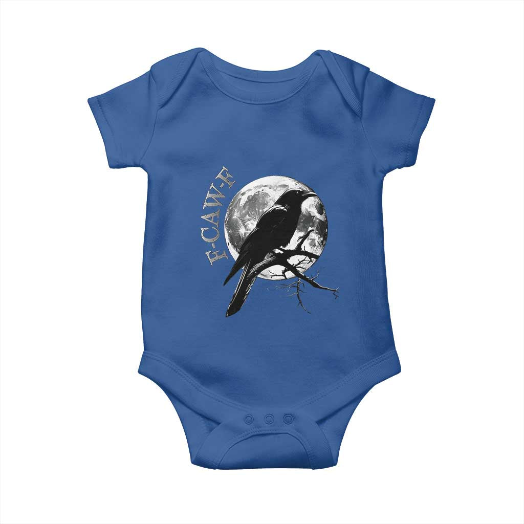 Funny F Caw F Baby Onesie Black Crow Moon Gothic Adult Humor - Wonder Print Shop