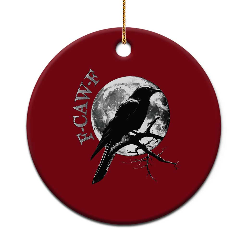 Funny F Caw F Ceramic Ornament Black Crow Moon Gothic Adult Humor - Wonder Print Shop