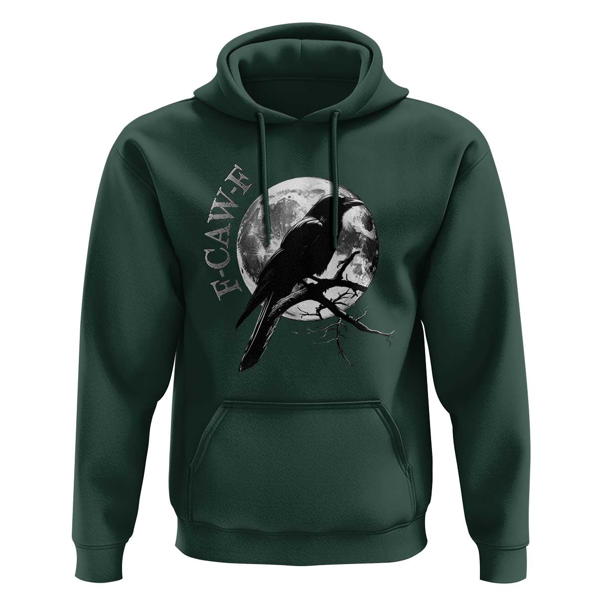 Funny F Caw F Hoodie Black Crow Moon Gothic Adult Humor - Wonder Print Shop