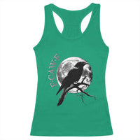 Funny F Caw F Racerback Tank Top Black Crow Moon Gothic Adult Humor - Wonder Print Shop