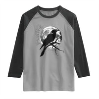 Funny F Caw F Raglan Shirt Black Crow Moon Gothic Adult Humor - Wonder Print Shop