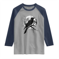 Funny F Caw F Raglan Shirt Black Crow Moon Gothic Adult Humor - Wonder Print Shop