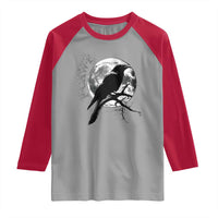 Funny F Caw F Raglan Shirt Black Crow Moon Gothic Adult Humor - Wonder Print Shop