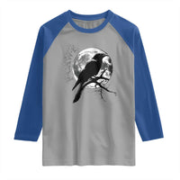Funny F Caw F Raglan Shirt Black Crow Moon Gothic Adult Humor - Wonder Print Shop
