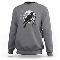 Funny F Caw F Sweatshirt Black Crow Moon Gothic Adult Humor - Wonder Print Shop