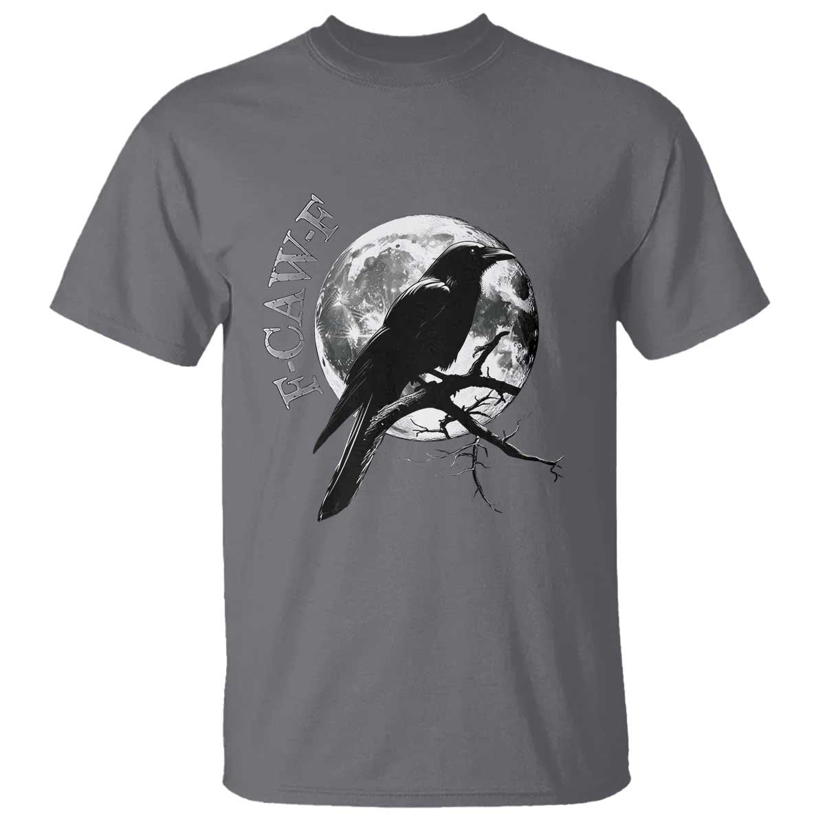 Funny F Caw F T Shirt Black Crow Moon Gothic Adult Humor - Wonder Print Shop
