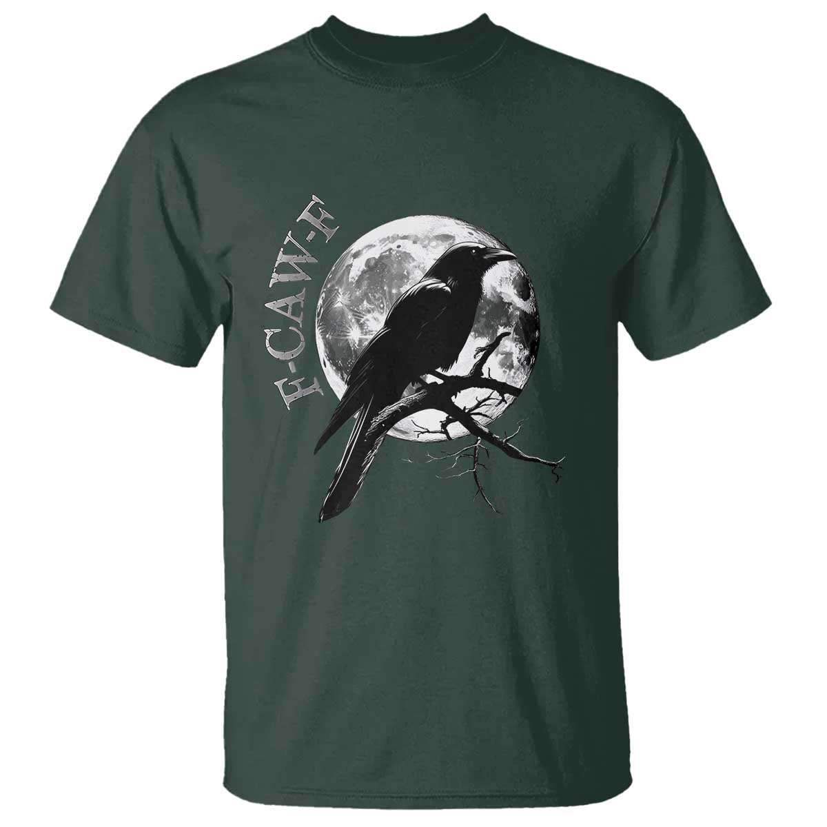 Funny F Caw F T Shirt Black Crow Moon Gothic Adult Humor - Wonder Print Shop