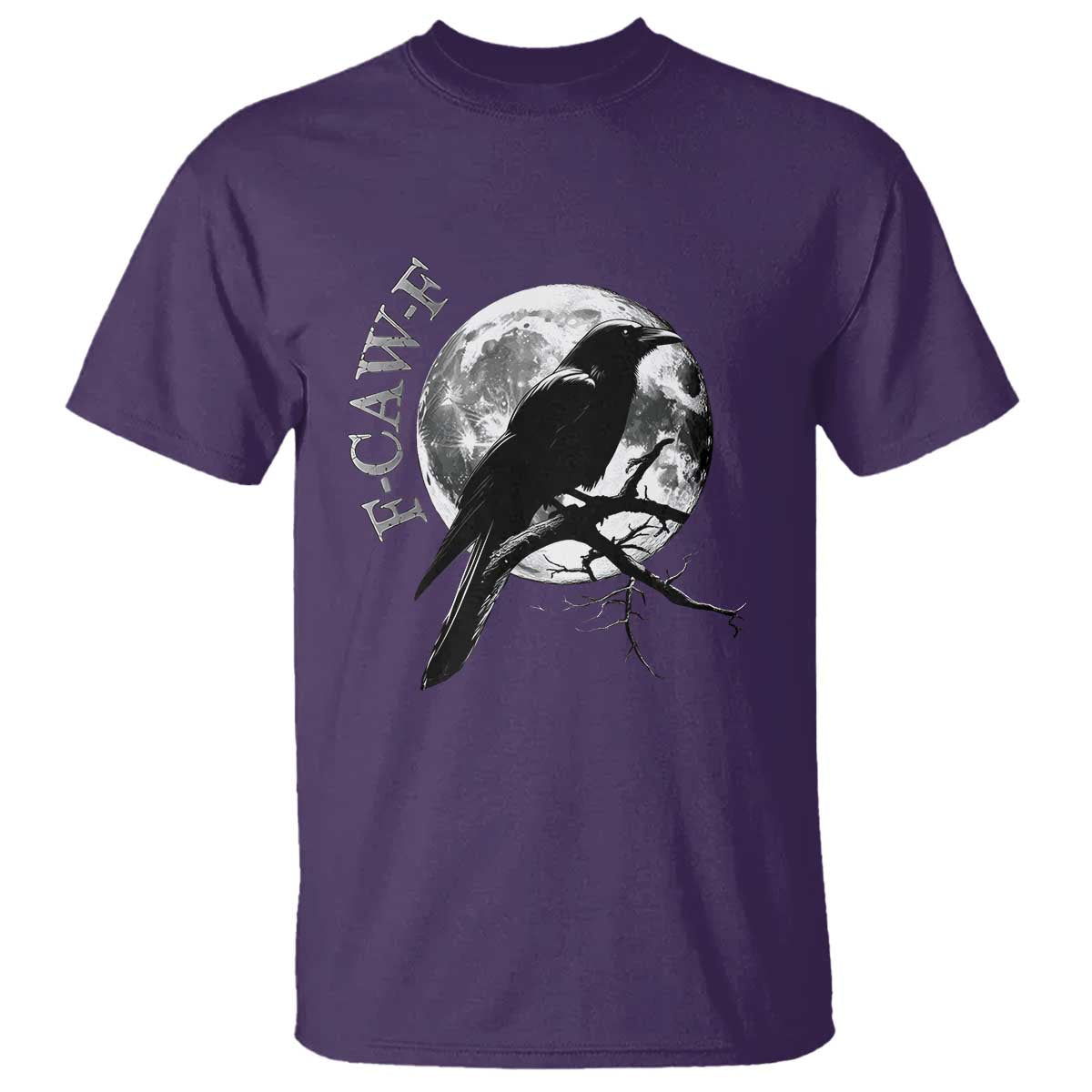 Funny F Caw F T Shirt Black Crow Moon Gothic Adult Humor - Wonder Print Shop
