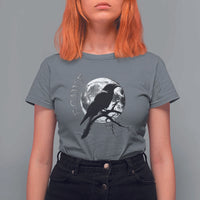 Funny F Caw F T Shirt For Women Black Crow Moon Gothic Adult Humor - Wonder Print Shop