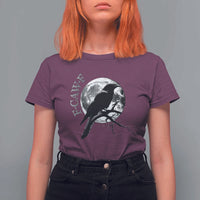 Funny F Caw F T Shirt For Women Black Crow Moon Gothic Adult Humor - Wonder Print Shop