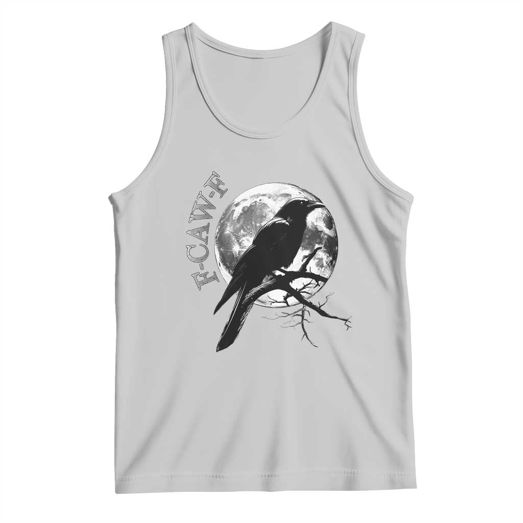 Funny F Caw F Tank Top Black Crow Moon Gothic Adult Humor - Wonder Print Shop