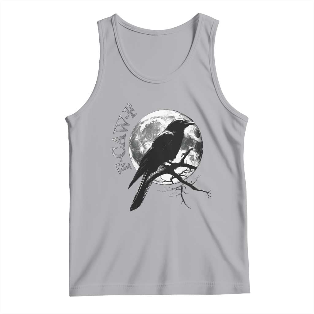 Funny F Caw F Tank Top Black Crow Moon Gothic Adult Humor - Wonder Print Shop