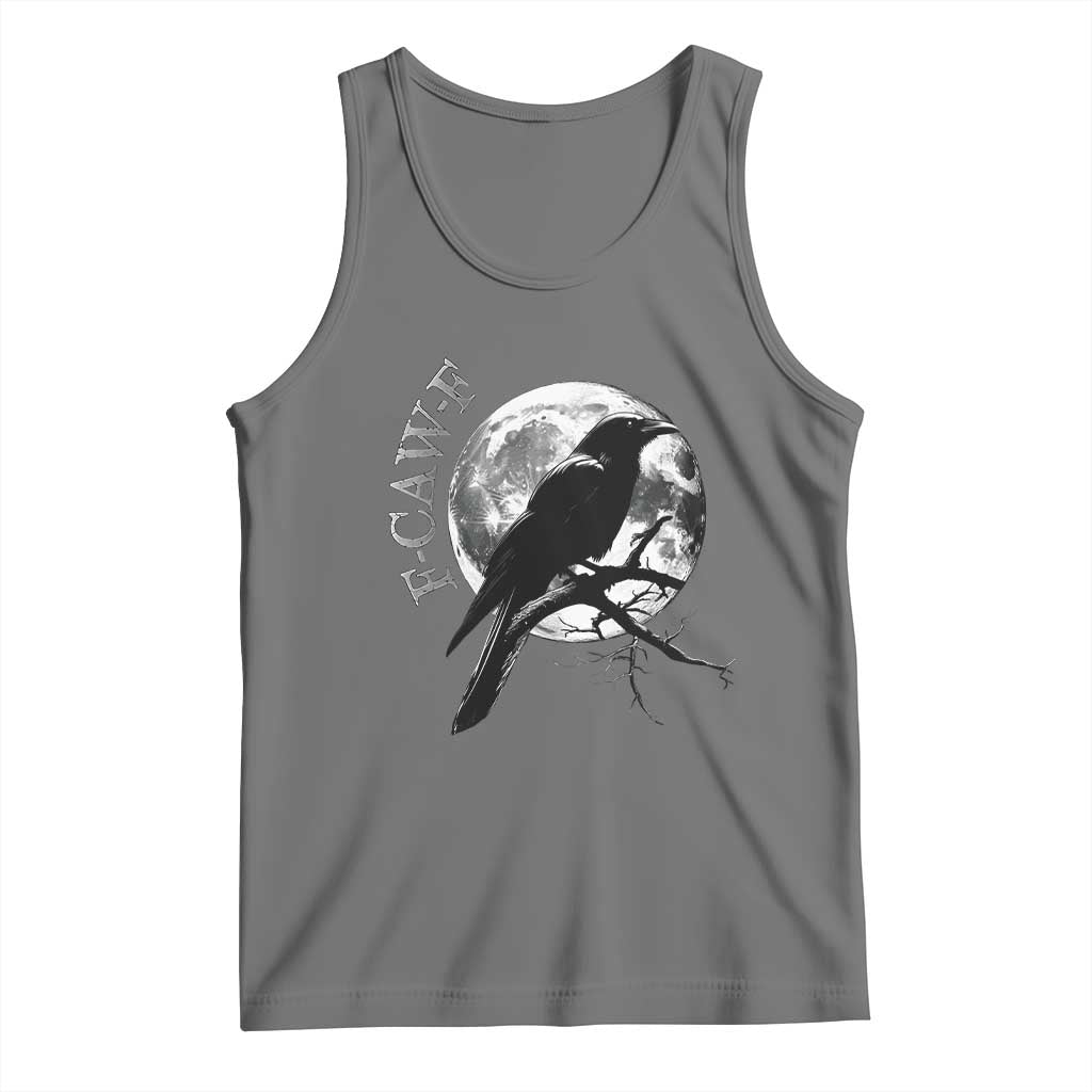 Funny F Caw F Tank Top Black Crow Moon Gothic Adult Humor - Wonder Print Shop