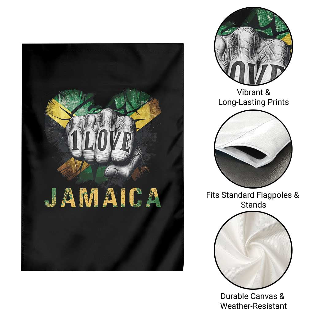 Jamaica One Love Garden Flag Rasta Reggae Punching Hand Jamaican Flag - Wonder Print Shop