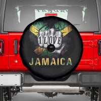 Jamaica One Love Spare Tire Cover Rasta Reggae Punching Hand Jamaican Flag - Wonder Print Shop
