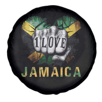Jamaica One Love Spare Tire Cover Rasta Reggae Punching Hand Jamaican Flag - Wonder Print Shop