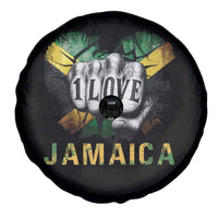 Jamaica One Love Spare Tire Cover Rasta Reggae Punching Hand Jamaican Flag - Wonder Print Shop