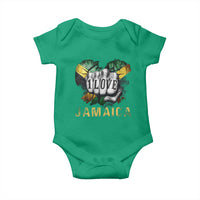 Jamaica One Love Baby Onesie Rasta Reggae Punching Hand Jamaican Flag - Wonder Print Shop