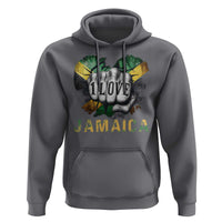Jamaica One Love Hoodie Rasta Reggae Punching Hand Jamaican Flag - Wonder Print Shop