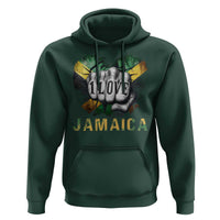 Jamaica One Love Hoodie Rasta Reggae Punching Hand Jamaican Flag - Wonder Print Shop
