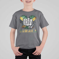 Jamaica One Love T Shirt For Kid Rasta Reggae Punching Hand Jamaican Flag - Wonder Print Shop