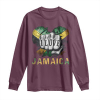 Jamaica One Love Long Sleeve Shirt Rasta Reggae Punching Hand Jamaican Flag - Wonder Print Shop