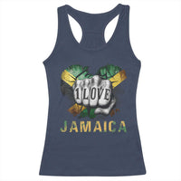 Jamaica One Love Racerback Tank Top Rasta Reggae Punching Hand Jamaican Flag - Wonder Print Shop