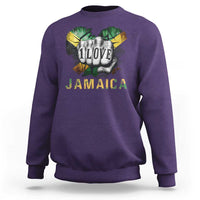 Jamaica One Love Sweatshirt Rasta Reggae Punching Hand Jamaican Flag - Wonder Print Shop