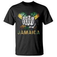 Jamaica One Love T Shirt Rasta Reggae Punching Hand Jamaican Flag - Wonder Print Shop