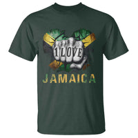 Jamaica One Love T Shirt Rasta Reggae Punching Hand Jamaican Flag - Wonder Print Shop