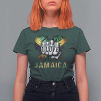 Jamaica One Love T Shirt For Women Rasta Reggae Punching Hand Jamaican Flag - Wonder Print Shop