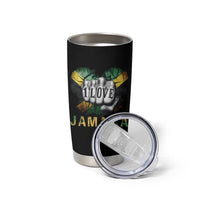 Jamaica One Love Tumbler Cup Rasta Reggae Punching Hand Jamaican Flag - Wonder Print Shop