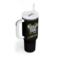 Jamaica One Love Tumbler With Handle Rasta Reggae Punching Hand Jamaican Flag - Wonder Print Shop