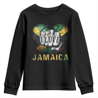 Jamaica One Love Youth Sweatshirt Rasta Reggae Punching Hand Jamaican Flag - Wonder Print Shop