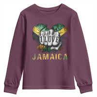Jamaica One Love Youth Sweatshirt Rasta Reggae Punching Hand Jamaican Flag - Wonder Print Shop