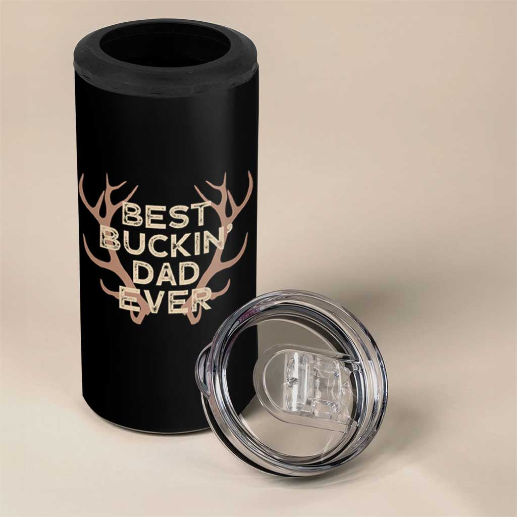 Funny Best Buckin Dad Ever 4 in 1 Can Cooler Tumbler Deer Hunting Father's Day - Wonder Print Shop