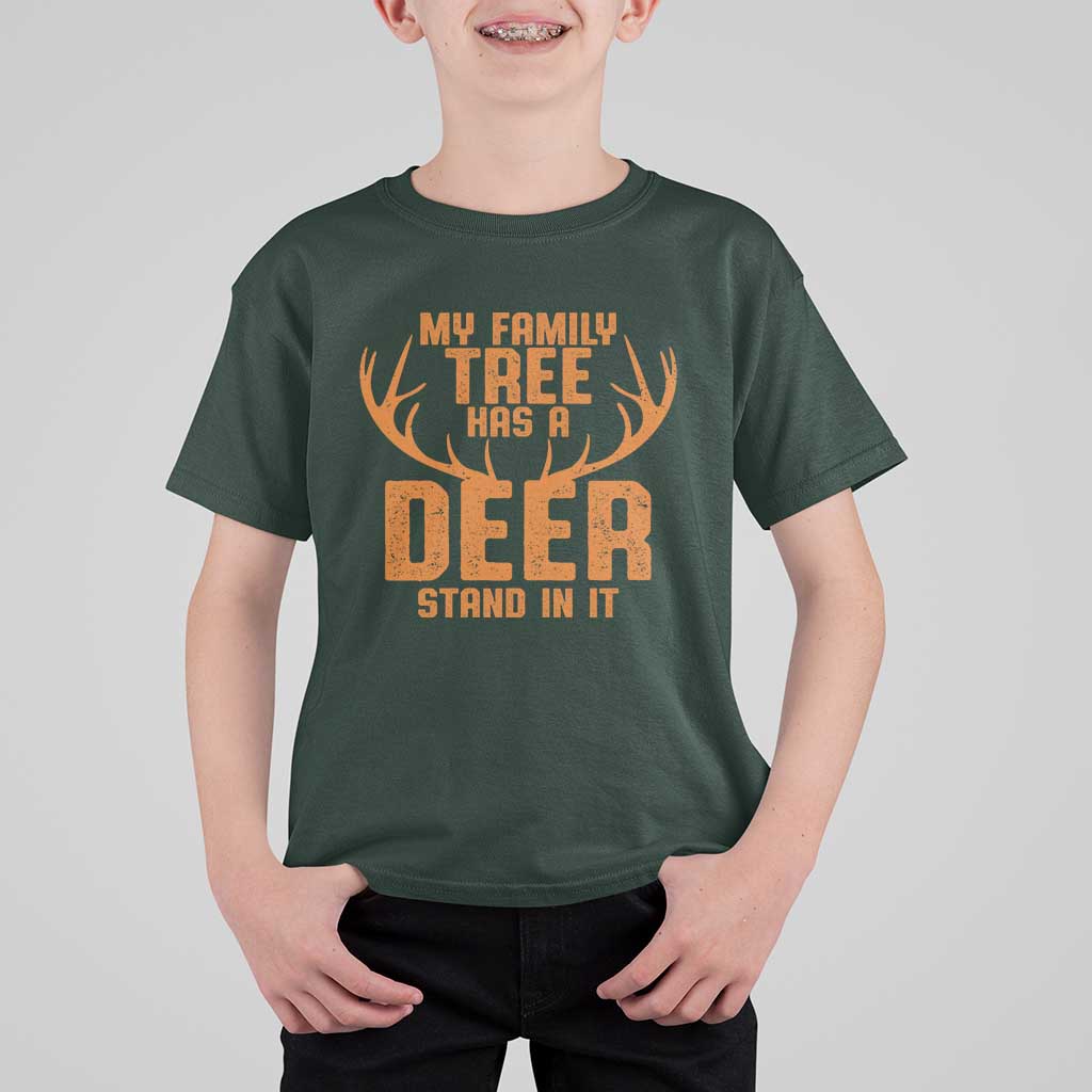 Funny My Family Tree Has A Deer Stand In It T Shirt For Kid Deer Hunting - Wonder Print Shop