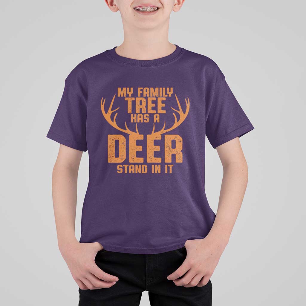 Funny My Family Tree Has A Deer Stand In It T Shirt For Kid Deer Hunting - Wonder Print Shop
