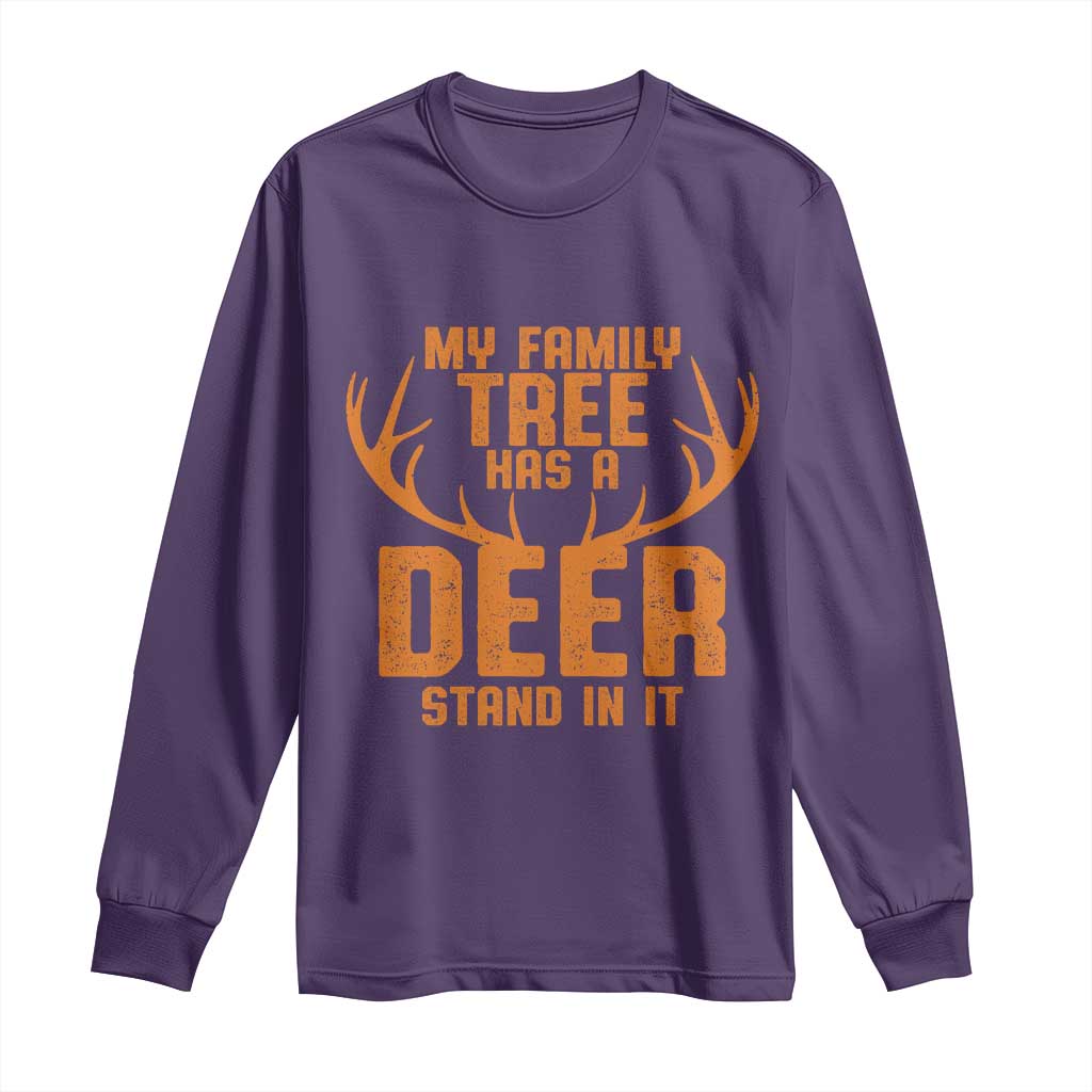 Funny My Family Tree Has A Deer Stand In It Long Sleeve Shirt Deer Hunting - Wonder Print Shop