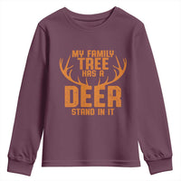 Funny My Family Tree Has A Deer Stand In It Youth Sweatshirt Deer Hunting - Wonder Print Shop
