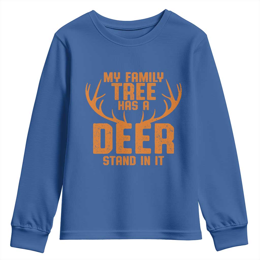 Funny My Family Tree Has A Deer Stand In It Youth Sweatshirt Deer Hunting - Wonder Print Shop