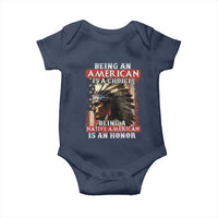 Being An American Is A Choice Being A Native American Is An Honor Baby Onesie USA Flag - Wonder Print Shop