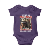 Being An American Is A Choice Being A Native American Is An Honor Baby Onesie USA Flag - Wonder Print Shop