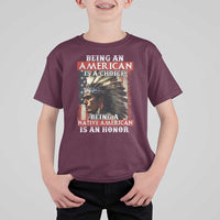 Being An American Is A Choice Being A Native American Is An Honor T Shirt For Kid USA Flag - Wonder Print Shop