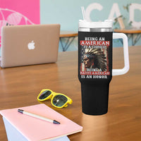 Being An American Is A Choice Being A Native American Is An Honor Tumbler With Handle USA Flag - Wonder Print Shop