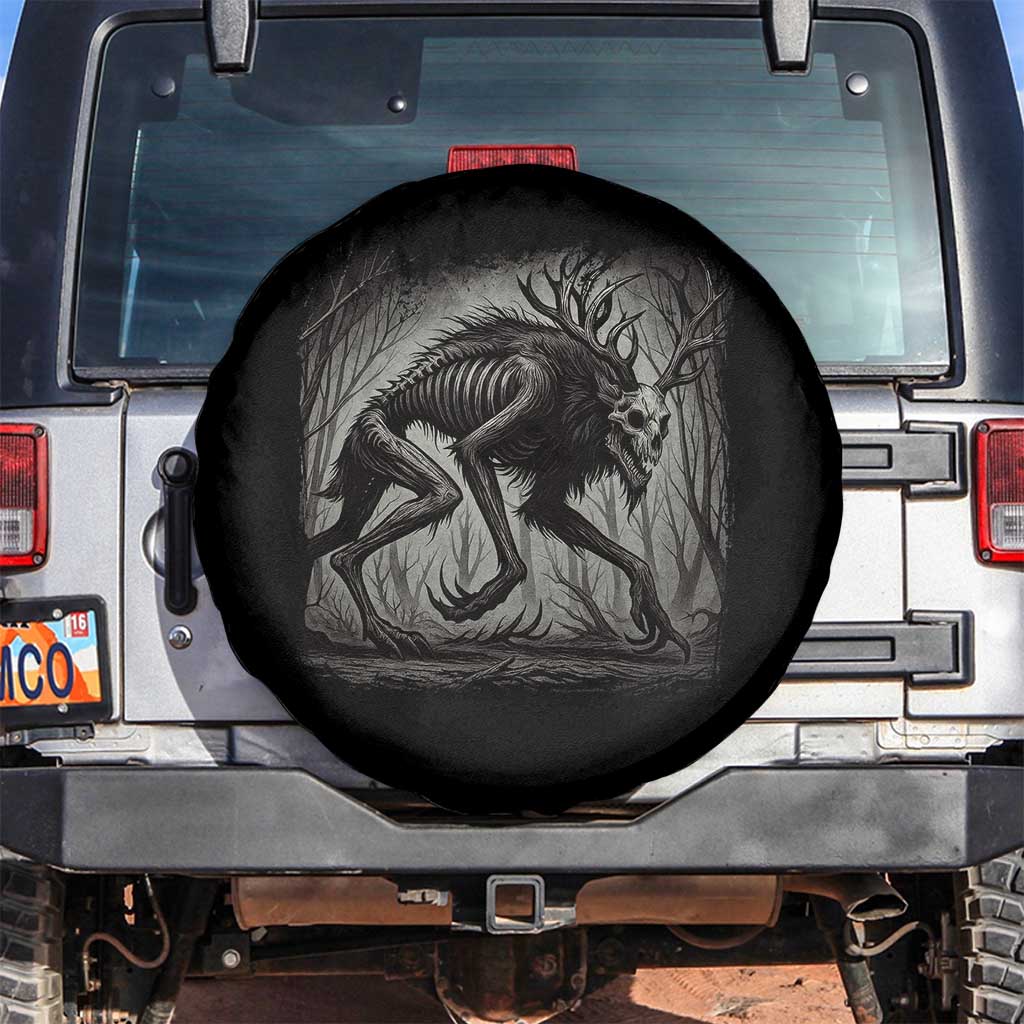 Wendigo Monster Spare Tire Cover Skinwalker Night Stroll Cryptid Dark Forest - Wonder Print Shop