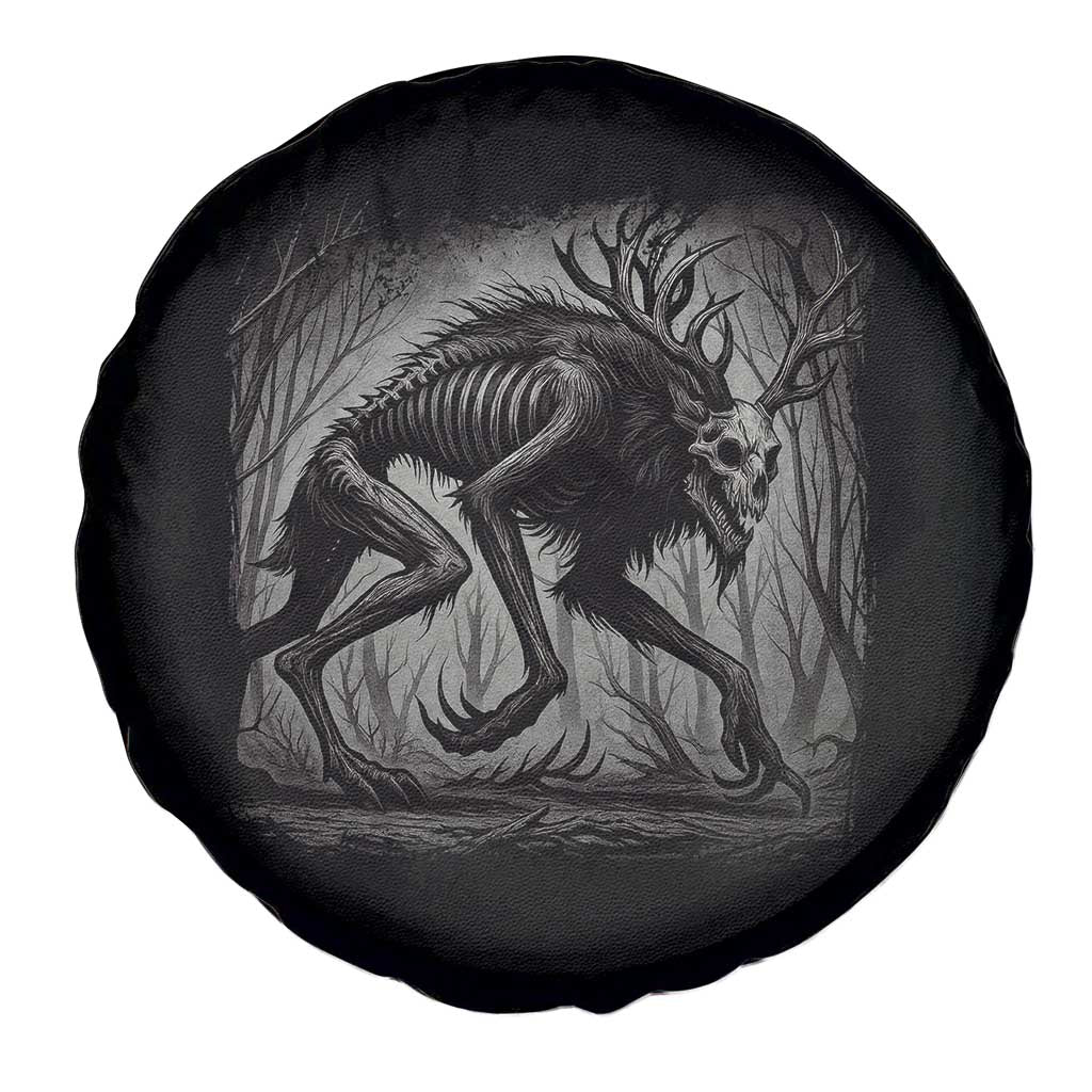 Wendigo Monster Spare Tire Cover Skinwalker Night Stroll Cryptid Dark Forest - Wonder Print Shop