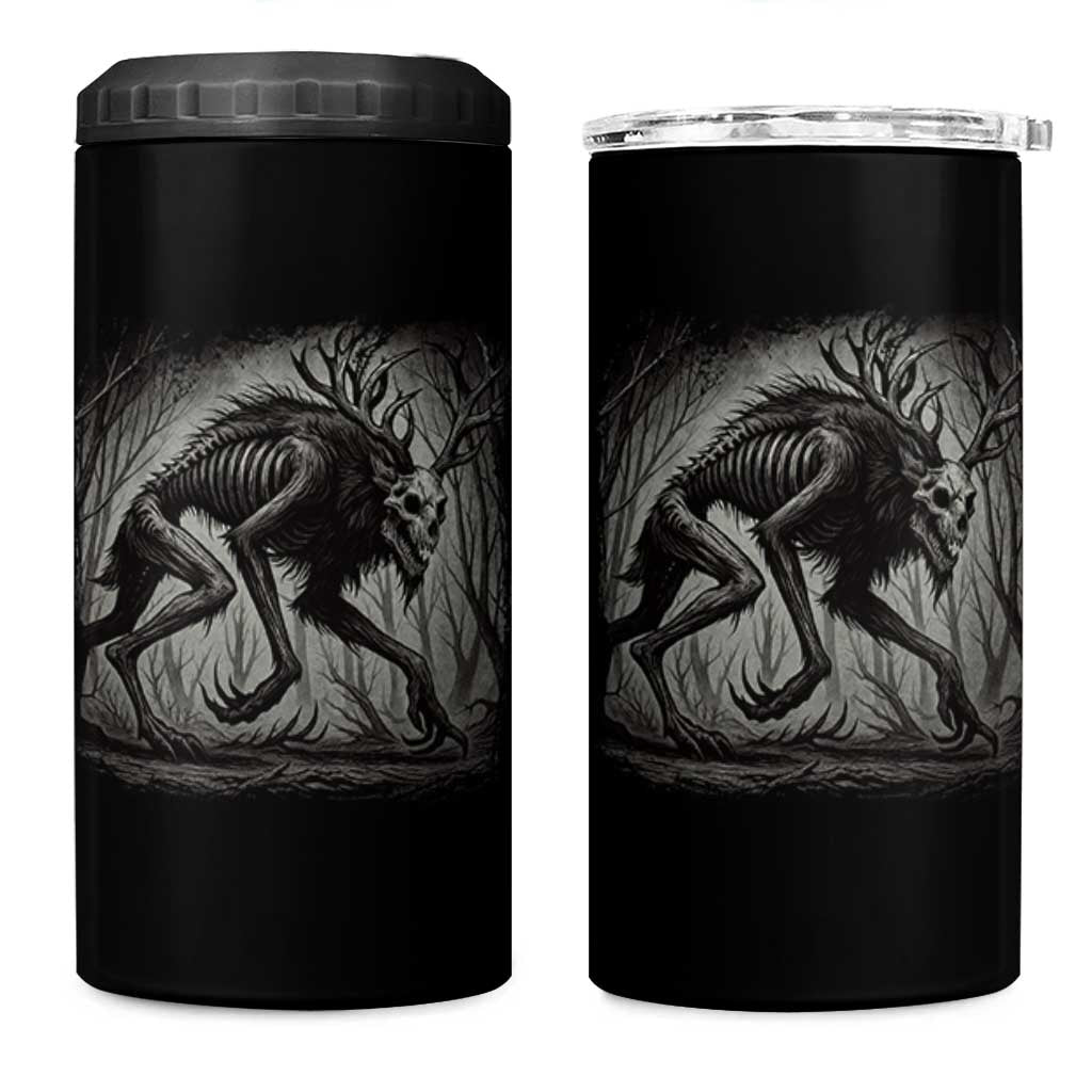 Wendigo Monster 4 in 1 Can Cooler Tumbler Skinwalker Night Stroll Cryptid Dark Forest - Wonder Print Shop